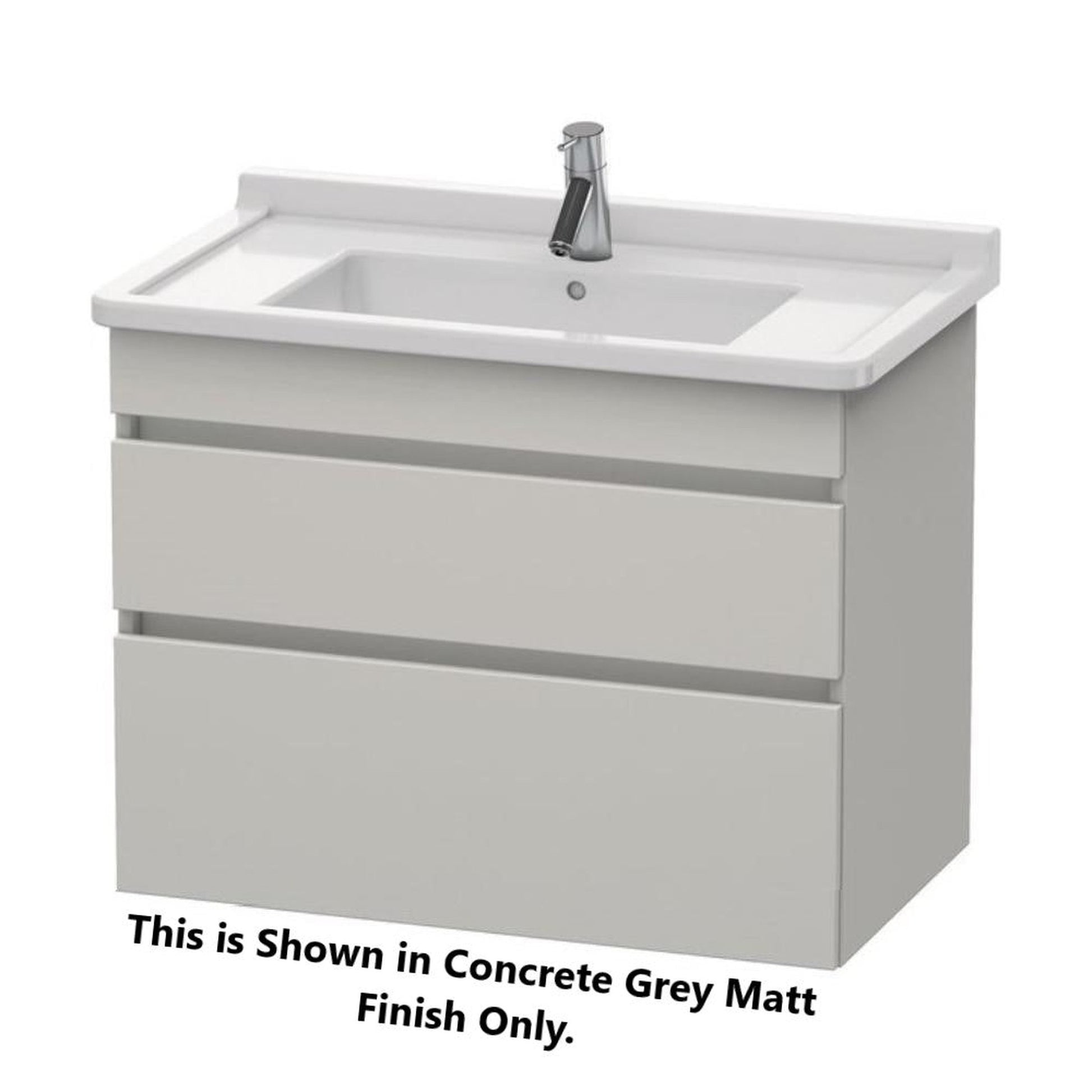 Duravit DuraStyle 31" x 24" x 18" Two Drawer Wall-Mount Vanity Unit in Concrete Grey Matt and Basalt (DS648800743)