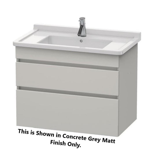 Duravit DuraStyle 31" x 24" x 18" Two Drawer Wall-Mount Vanity Unit in Concrete Grey Matt and Basalt (DS648800743)