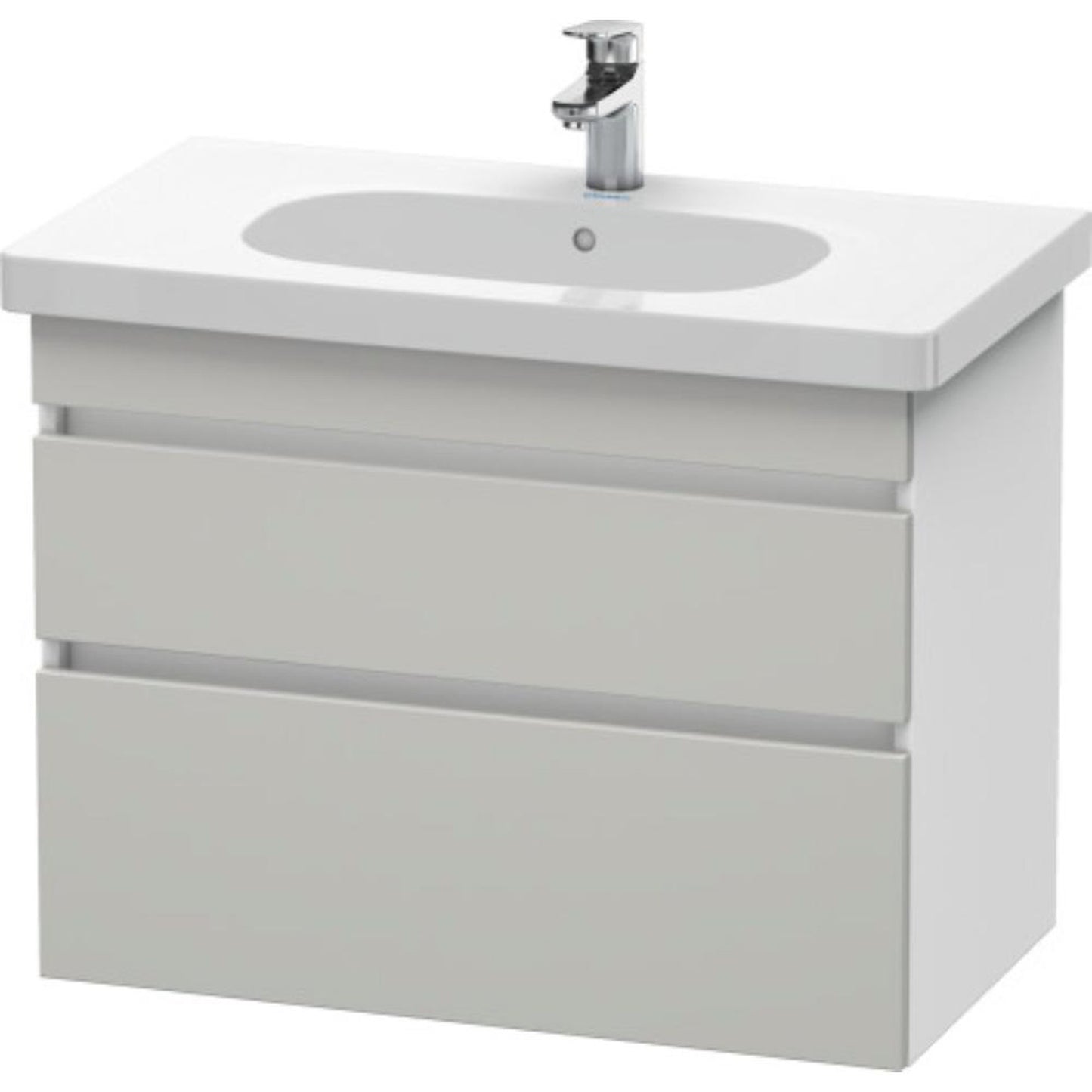 Duravit DuraStyle 31" x 24" x 18" Two Drawer Wall-Mount Vanity Unit in Concrete Grey Matt and White (DS648400718)