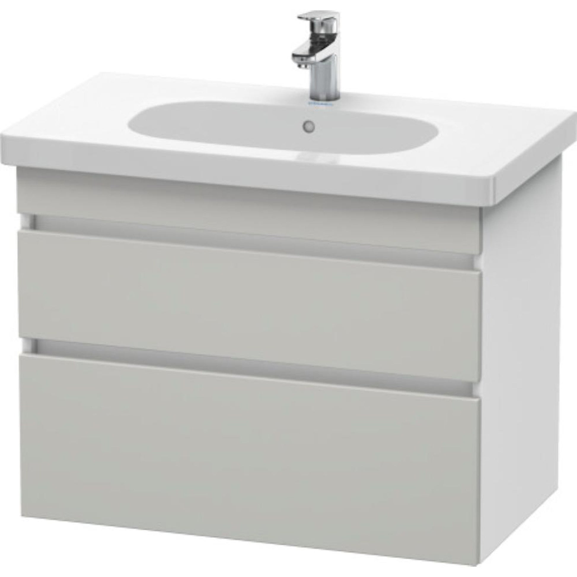 Duravit DuraStyle 31" x 24" x 18" Two Drawer Wall-Mount Vanity Unit in Concrete Grey Matt and White (DS648400718)