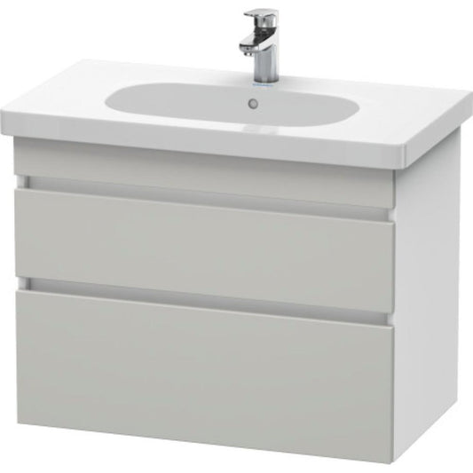 Duravit DuraStyle 31" x 24" x 18" Two Drawer Wall-Mount Vanity Unit in Concrete Grey Matt and White (DS648400718)