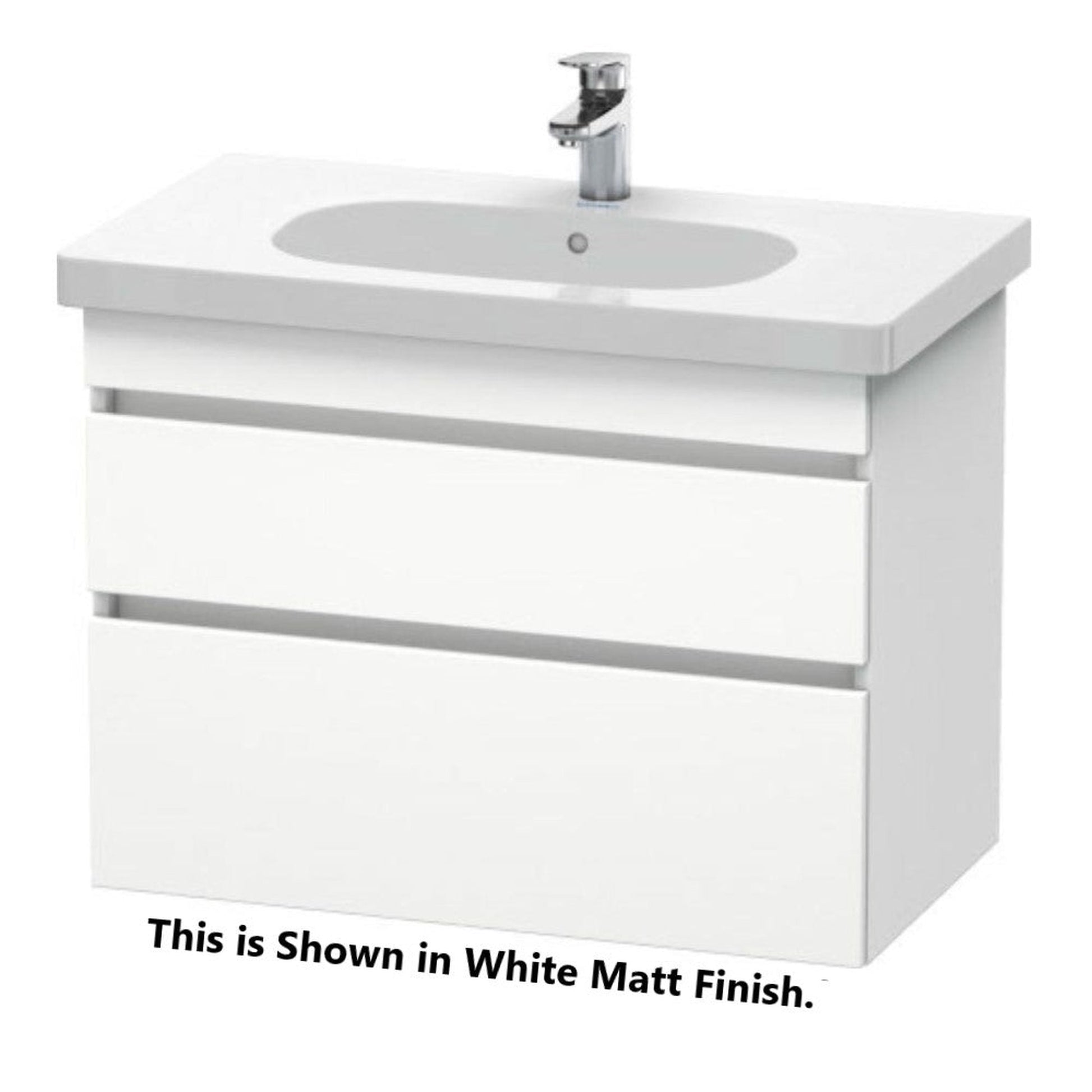 Duravit DuraStyle 31" x 24" x 18" Two Drawer Wall-Mount Vanity Unit in European Oak and White (DS648405218)