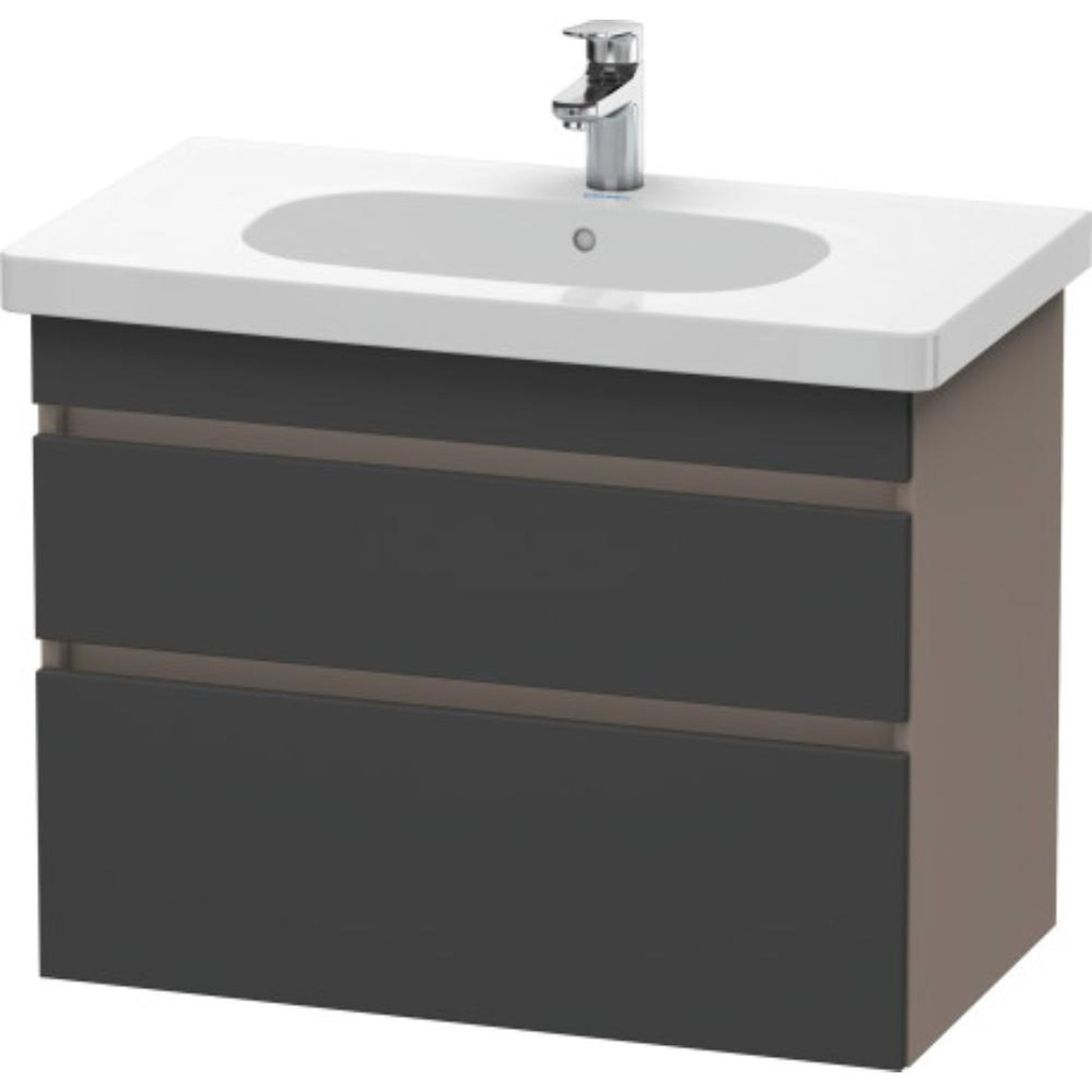 Duravit DuraStyle 31" x 24" x 18" Two Drawer Wall-Mount Vanity Unit in Graphite and Basalt (DS648404943)