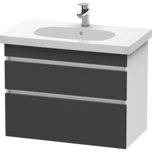 Duravit DuraStyle 31" x 24" x 18" Two Drawer Wall-Mount Vanity Unit in Graphite and White (DS648404918)