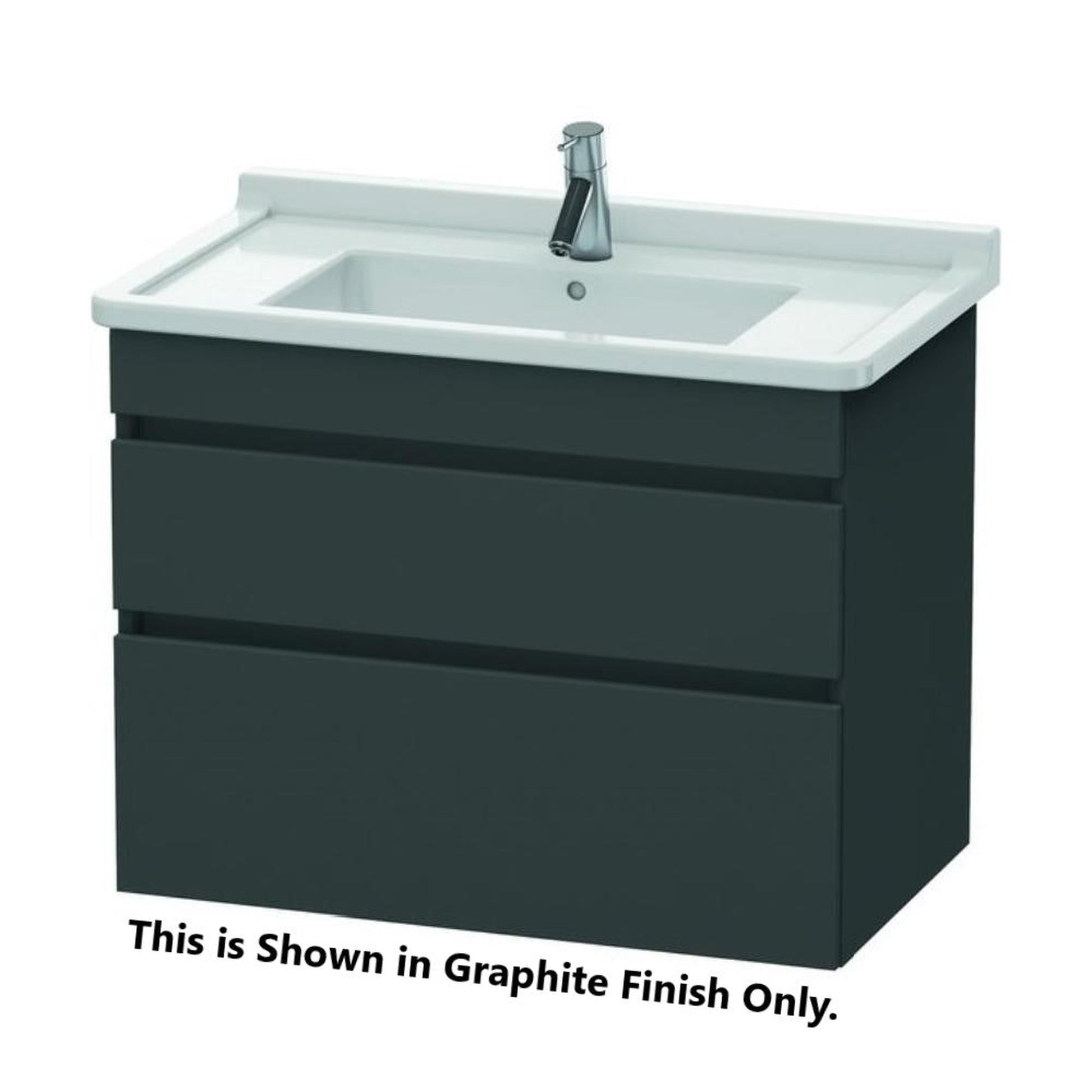 Duravit DuraStyle 31" x 24" x 18" Two Drawer Wall-Mount Vanity Unit in Graphite and White (DS648804918)