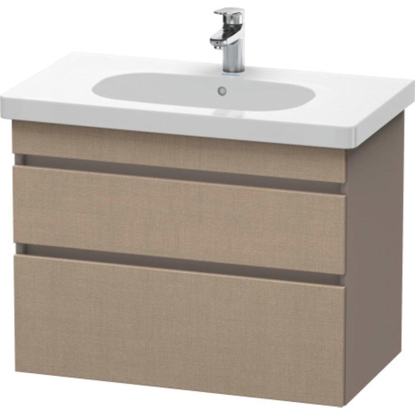 Duravit DuraStyle 31" x 24" x 18" Two Drawer Wall-Mount Vanity Unit in Linen and Basalt (DS648407543)