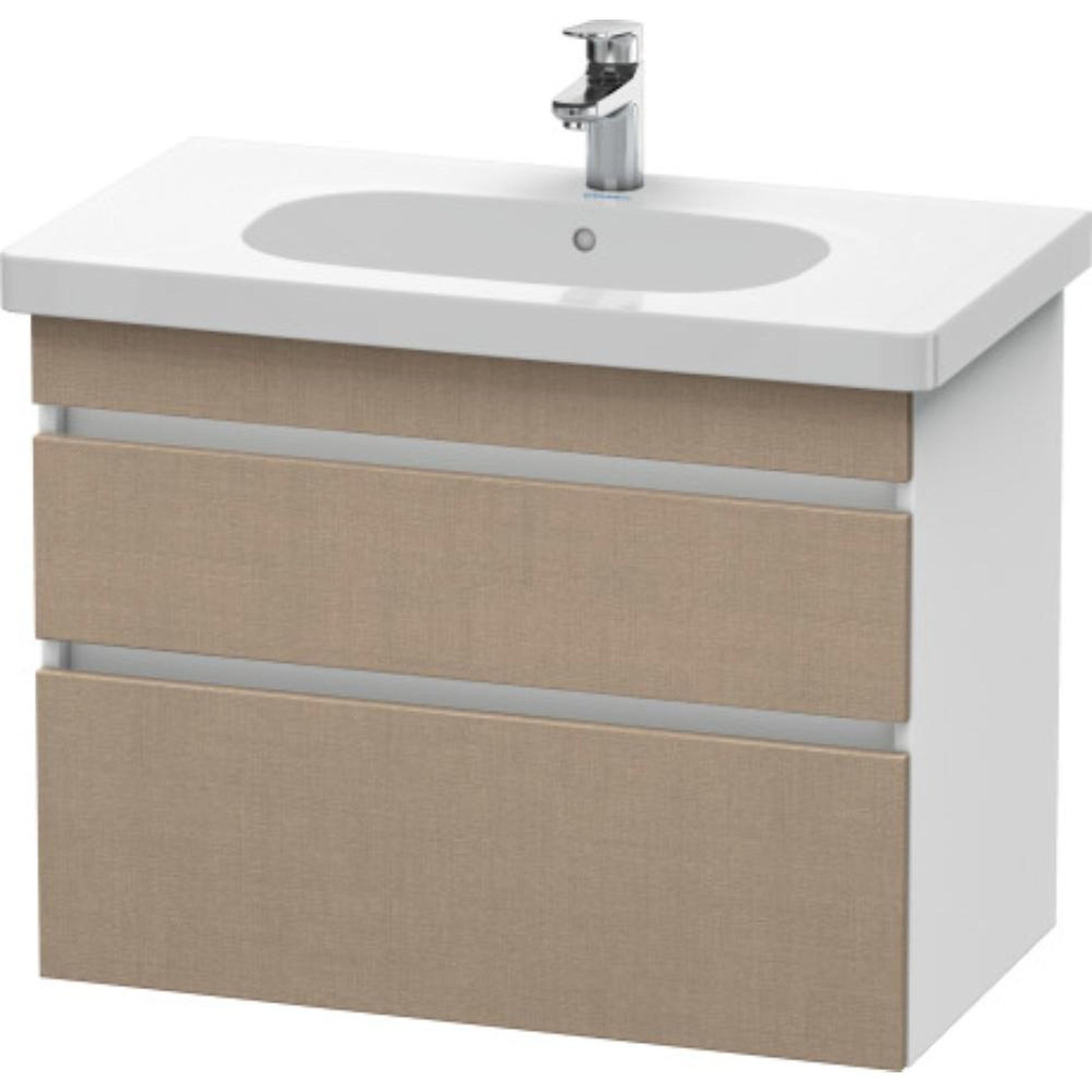 Duravit DuraStyle 31" x 24" x 18" Two Drawer Wall-Mount Vanity Unit in Linen and White (DS648407518)
