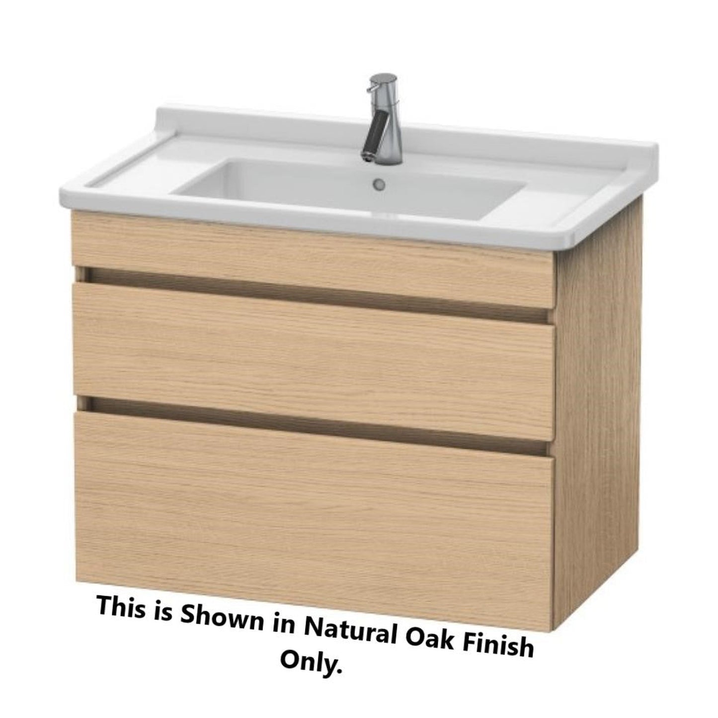 Duravit DuraStyle 31" x 24" x 18" Two Drawer Wall-Mount Vanity Unit in Natural Oak and White (DS648803018)