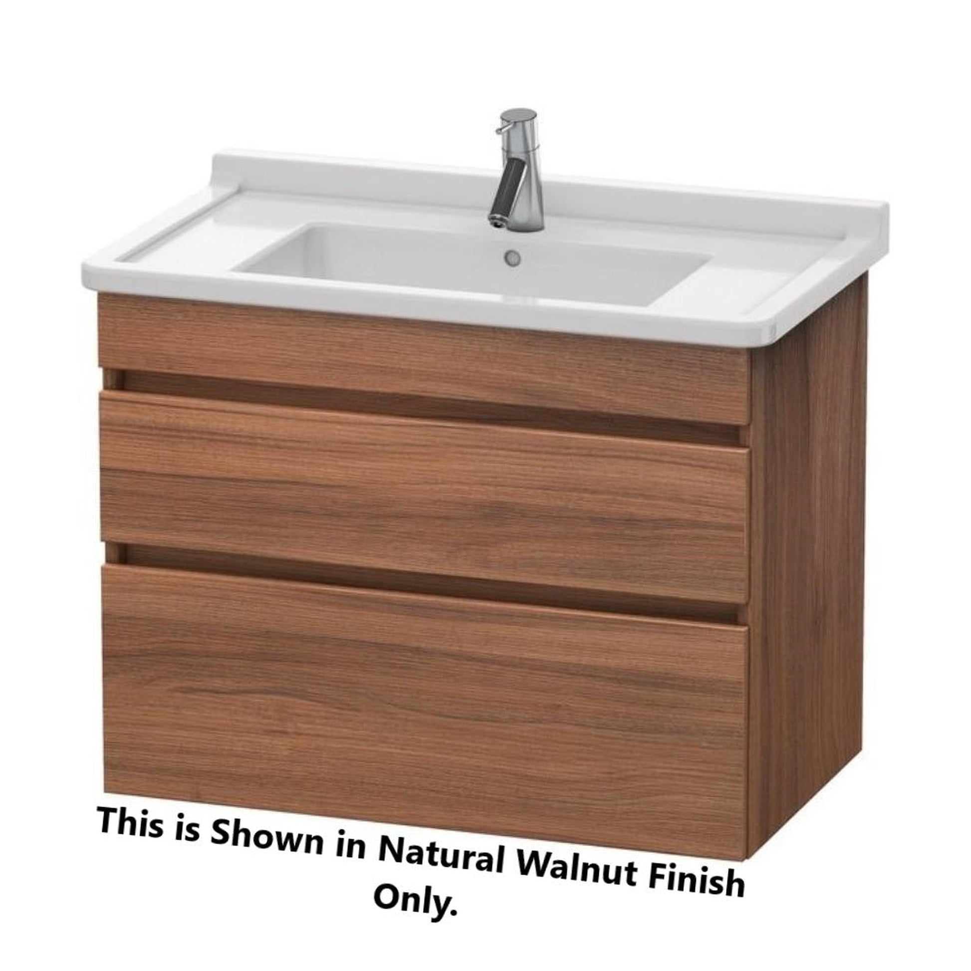 Duravit DuraStyle 31" x 24" x 18" Two Drawer Wall-Mount Vanity Unit in Natural Walnut and White (DS648807918)