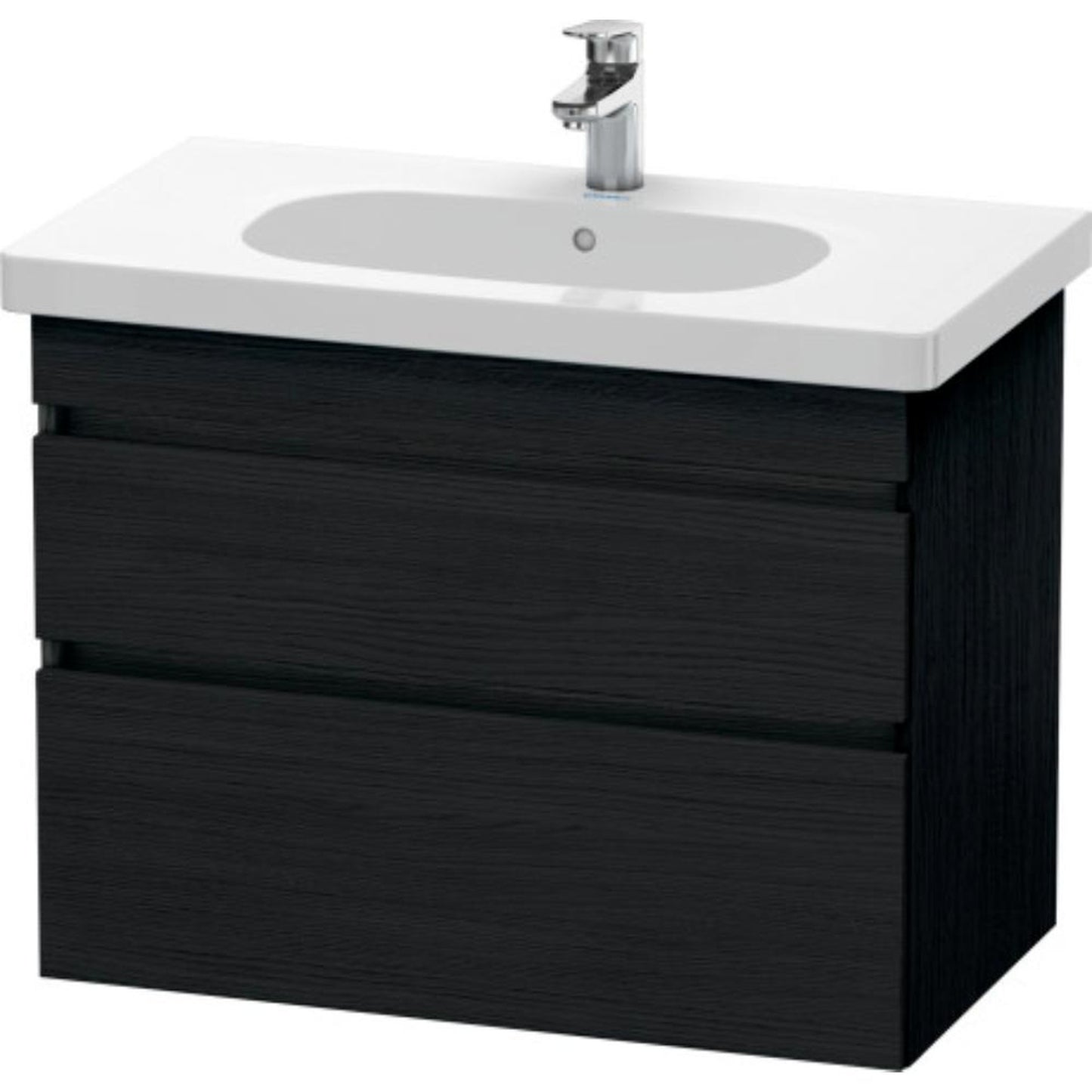 Duravit DuraStyle 31" x 24" x 18" Two Drawer Wall-Mount Vanity Unit in Oak Black (DS648401616)