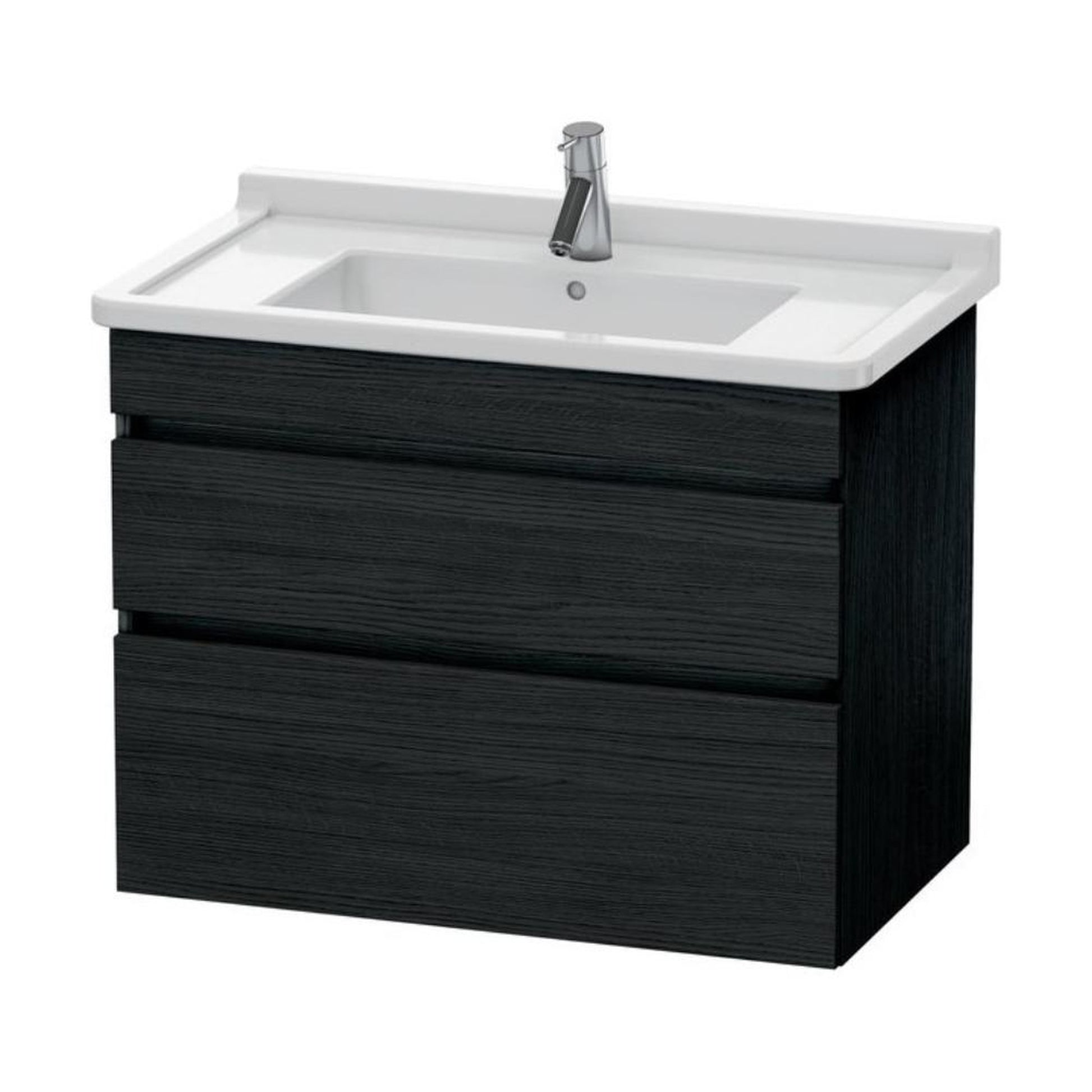 Duravit DuraStyle 31" x 24" x 18" Two Drawer Wall-Mount Vanity Unit in Oak Black (DS648801616)