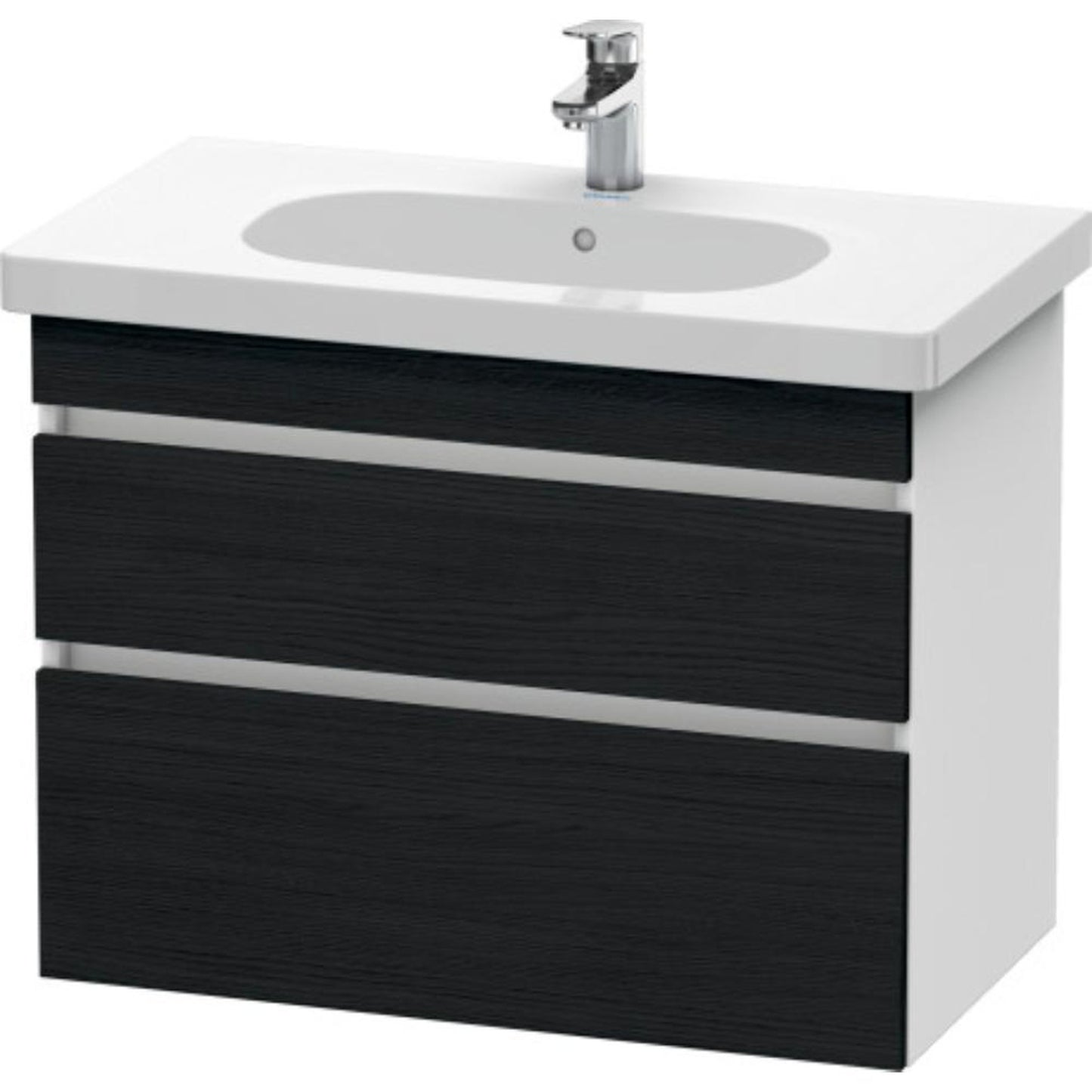 Duravit DuraStyle 31" x 24" x 18" Two Drawer Wall-Mount Vanity Unit in Oak Black and White (DS648401618)