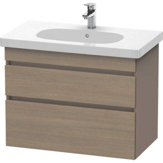 Duravit DuraStyle 31" x 24" x 18" Two Drawer Wall-Mount Vanity Unit in Oak Terra and Basalt (DS648403543)