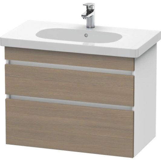 Duravit DuraStyle 31" x 24" x 18" Two Drawer Wall-Mount Vanity Unit in Oak Terra and White (DS648403518)