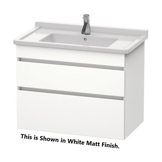 Duravit DuraStyle 31" x 24" x 18" Two Drawer Wall-Mount Vanity Unit in Silver Pine and Basalt (DS648803143)