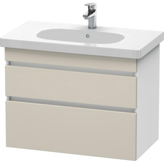 Duravit DuraStyle 31" x 24" x 18" Two Drawer Wall-Mount Vanity Unit in Taupe and White (DS648409118)