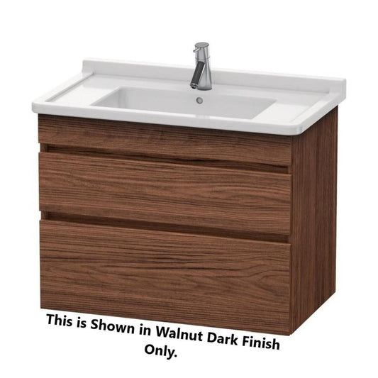 Duravit DuraStyle 31" x 24" x 18" Two Drawer Wall-Mount Vanity Unit in Walnut Dark and White (DS648802118)