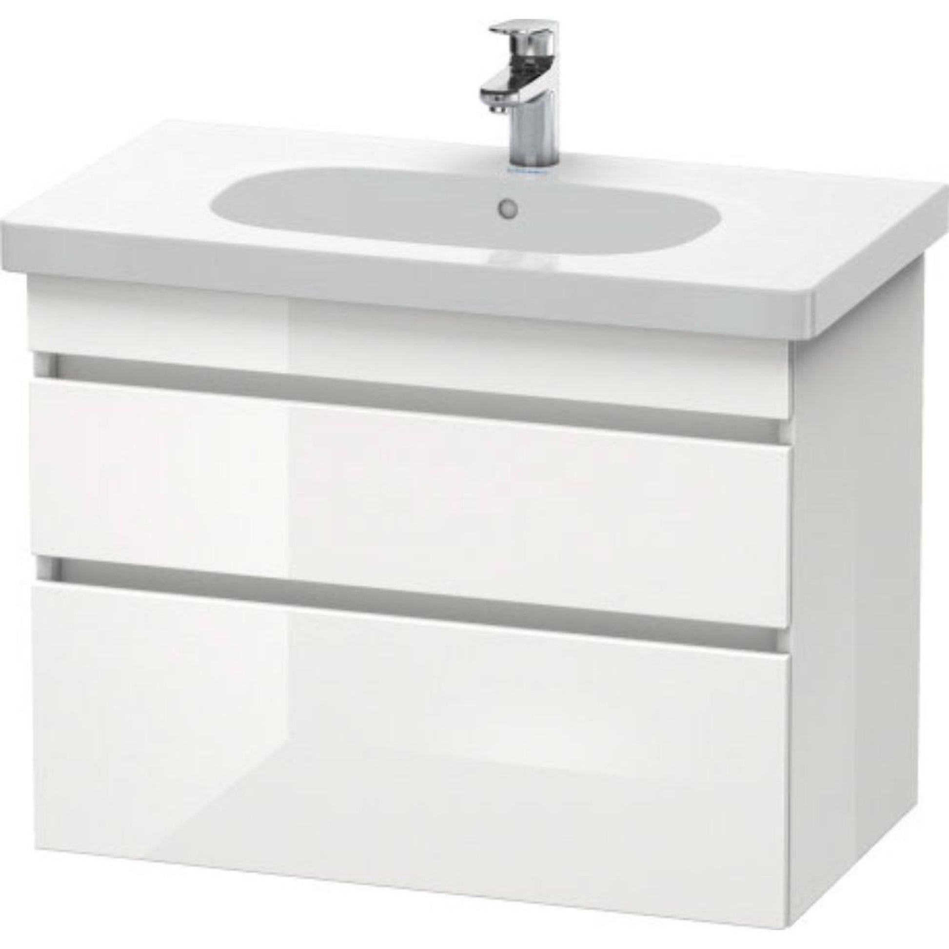 Duravit DuraStyle 31" x 24" x 18" Two Drawer Wall-Mount Vanity Unit in White High Gloss (DS648402222)