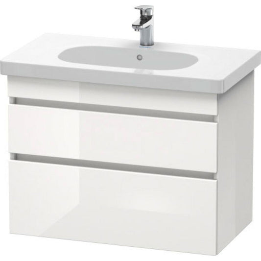 Duravit DuraStyle 31" x 24" x 18" Two Drawer Wall-Mount Vanity Unit in White High Gloss (DS648402222)