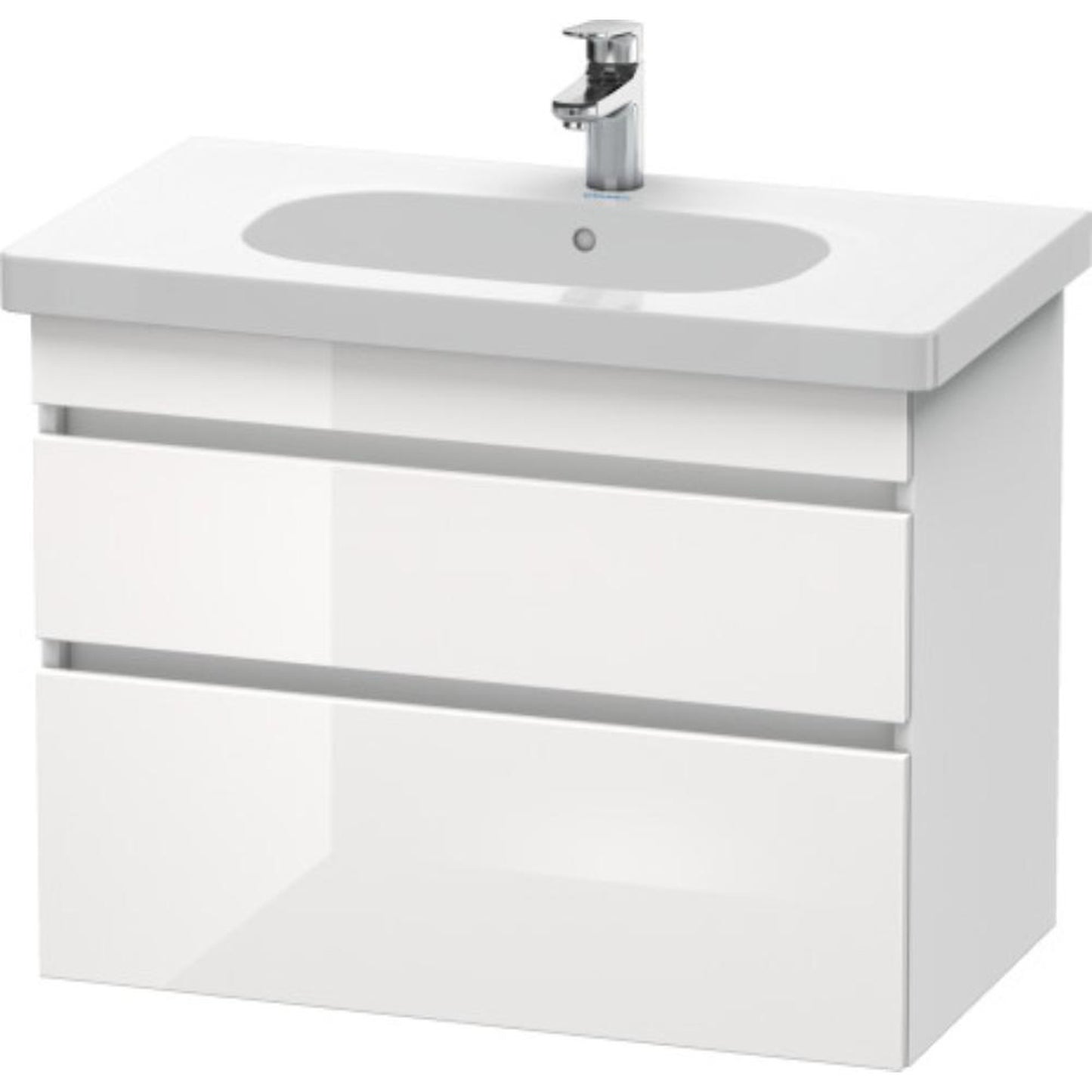 Duravit DuraStyle 31" x 24" x 18" Two Drawer Wall-Mount Vanity Unit in White High Gloss and White Matt (DS648402218)