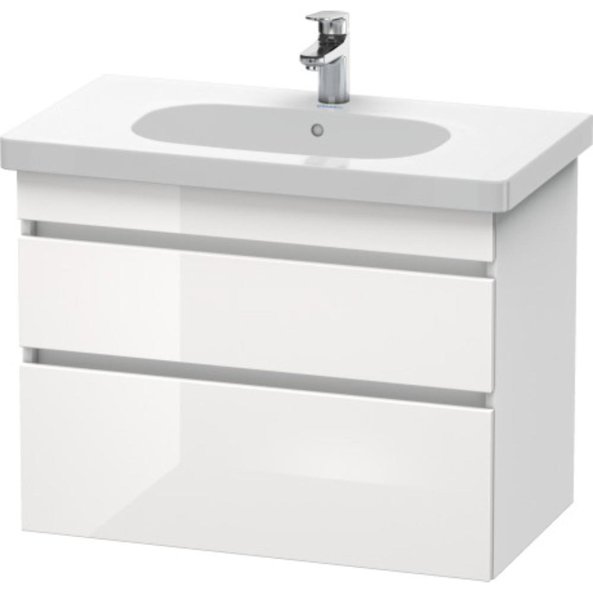 Duravit DuraStyle 31" x 24" x 18" Two Drawer Wall-Mount Vanity Unit in White High Gloss and White Matt (DS648402218)