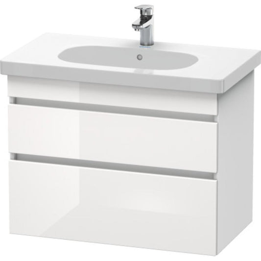 Duravit DuraStyle 31" x 24" x 18" Two Drawer Wall-Mount Vanity Unit in White High Gloss and White Matt (DS648402218)