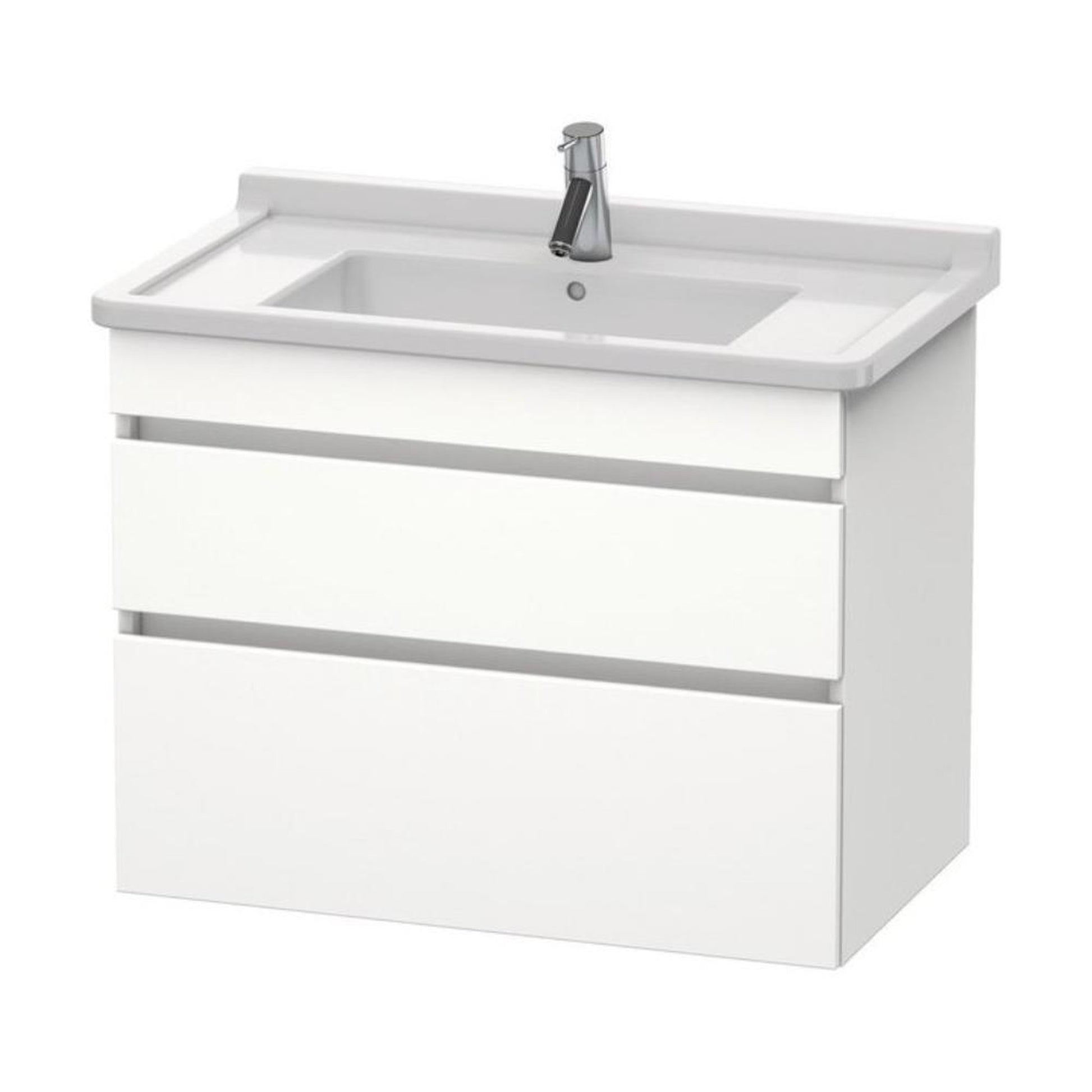 Duravit DuraStyle 31" x 24" x 18" Two Drawer Wall-Mount Vanity Unit in White Matt (DS648801818)