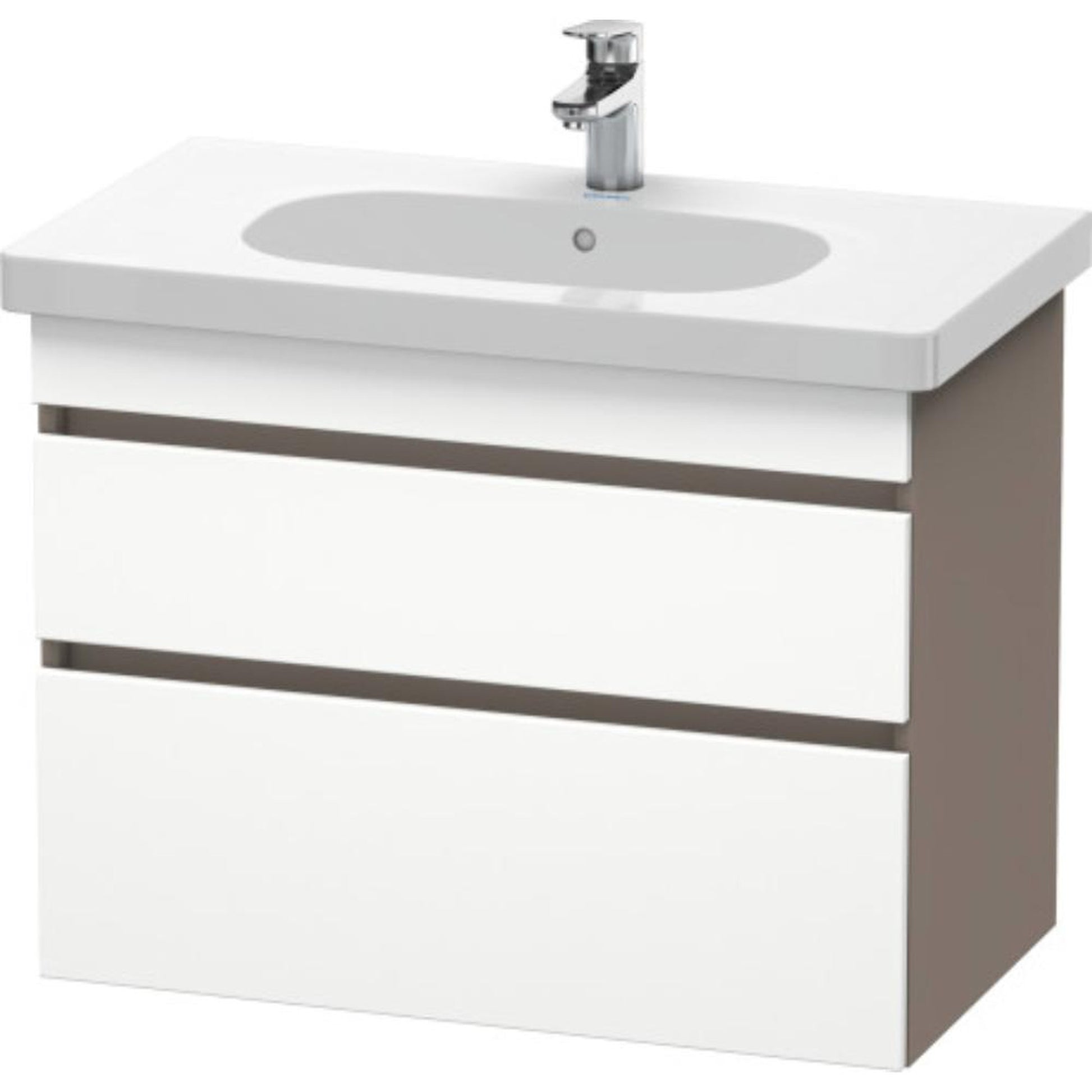 Duravit DuraStyle 31" x 24" x 18" Two Drawer Wall-Mount Vanity Unit in White Matt and Basalt (DS648401843)