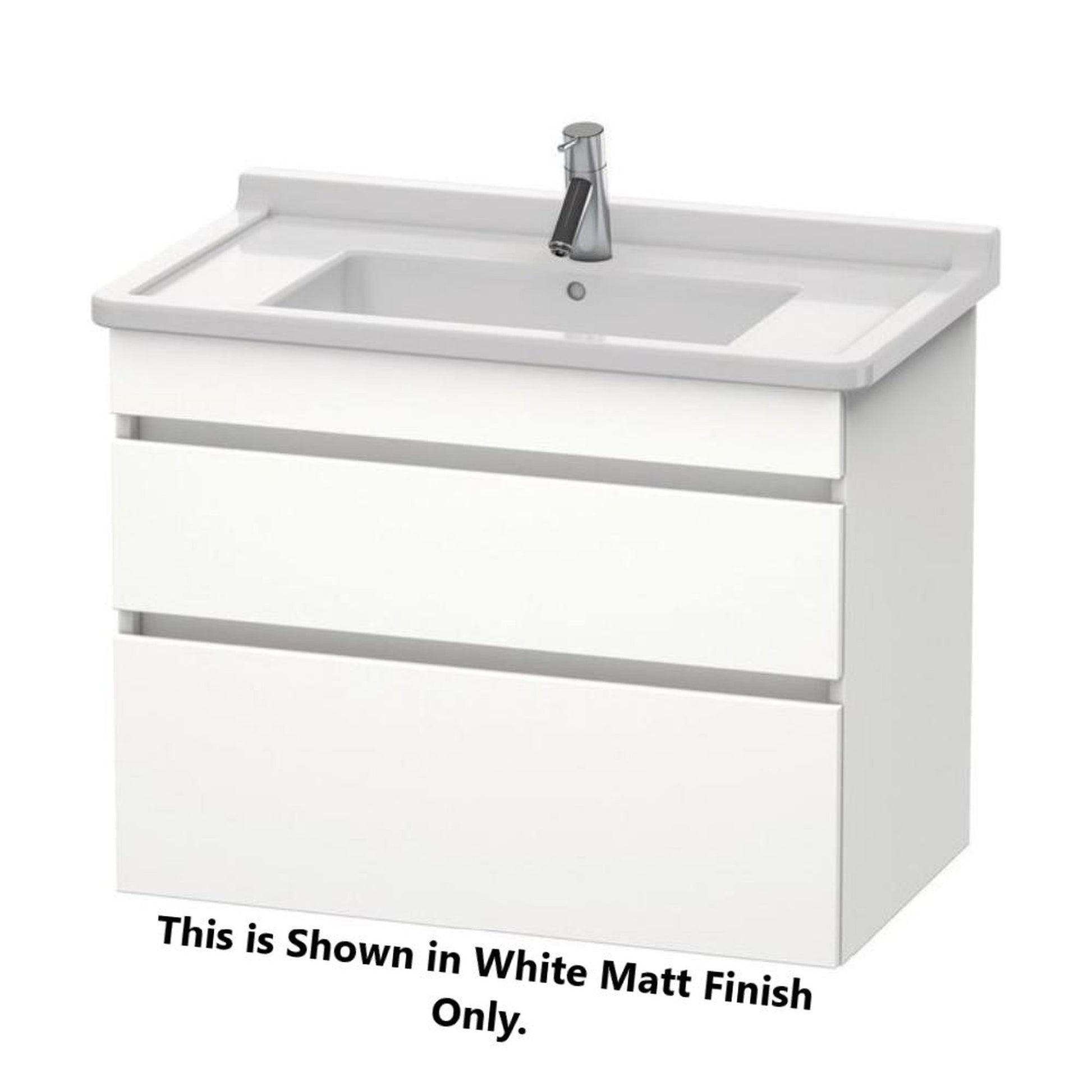 Duravit DuraStyle 31" x 24" x 18" Two Drawer Wall-Mount Vanity Unit in White Matt and Basalt (DS648801843)