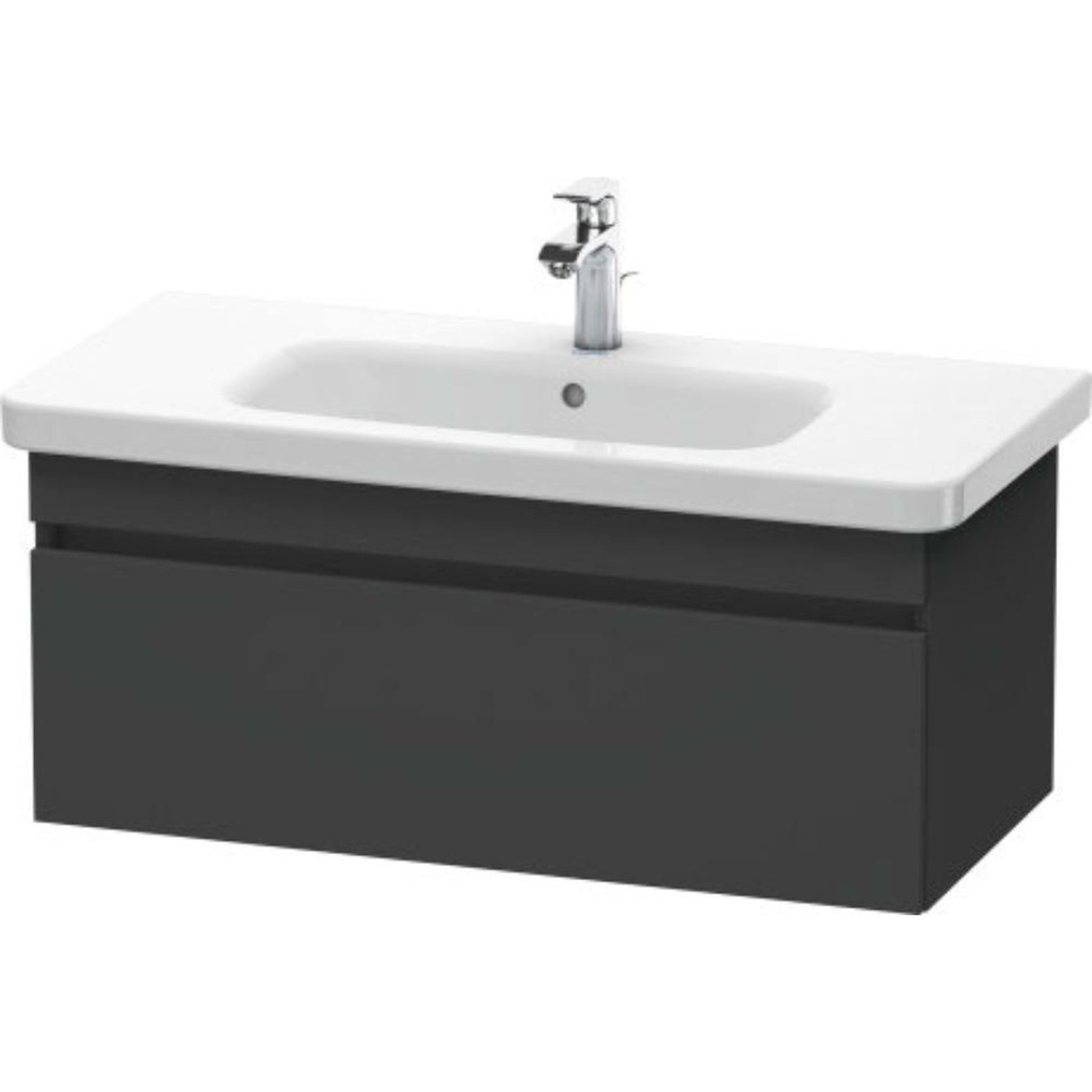 Duravit DuraStyle 37" x 16" x 18" One Drawer Wall-Mount Vanity Unit in Graphite (DS638204949)