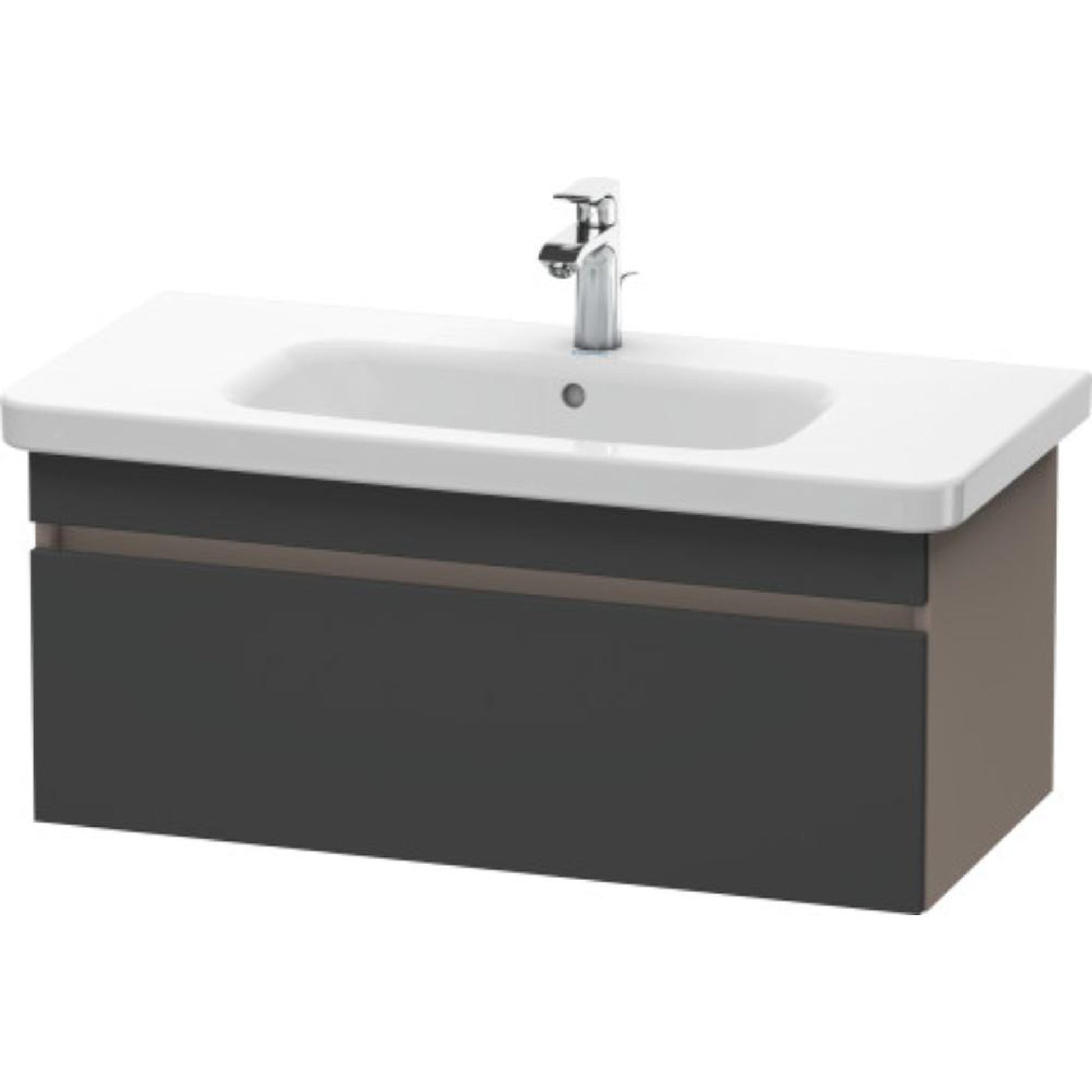 Duravit DuraStyle 37" x 16" x 18" One Drawer Wall-Mount Vanity Unit in Graphite and Basalt (DS638204943)