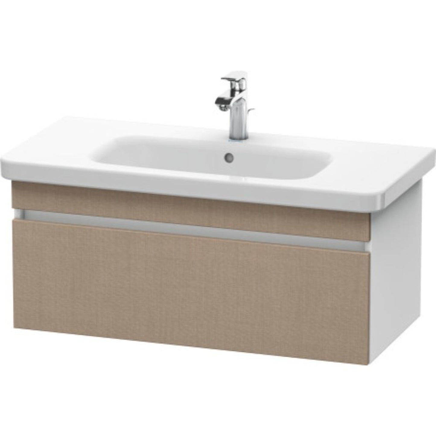 Duravit DuraStyle 37" x 16" x 18" One Drawer Wall-Mount Vanity Unit in Linen and White (DS638207518)