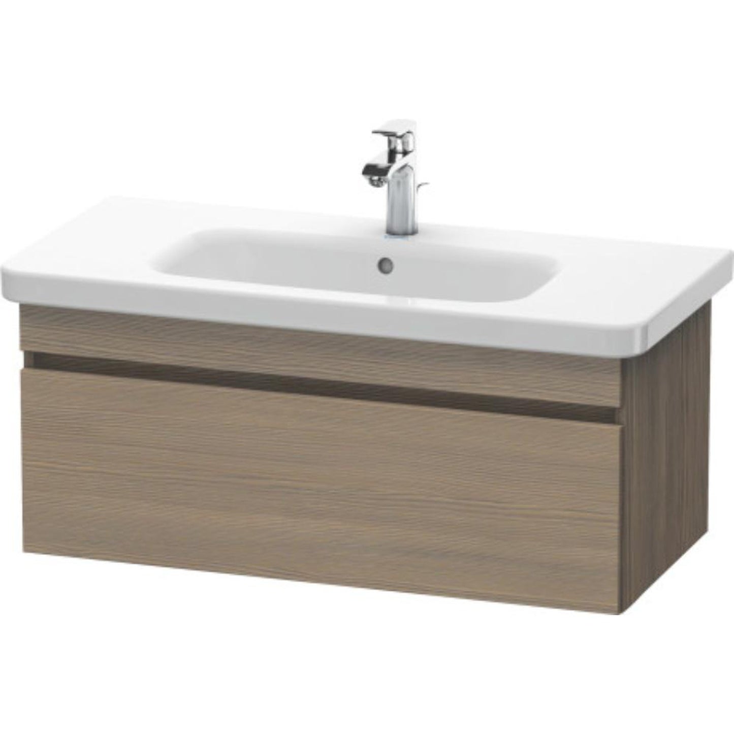 Duravit DuraStyle 37" x 16" x 18" One Drawer Wall-Mount Vanity Unit in Oak Terra (DS638203535)