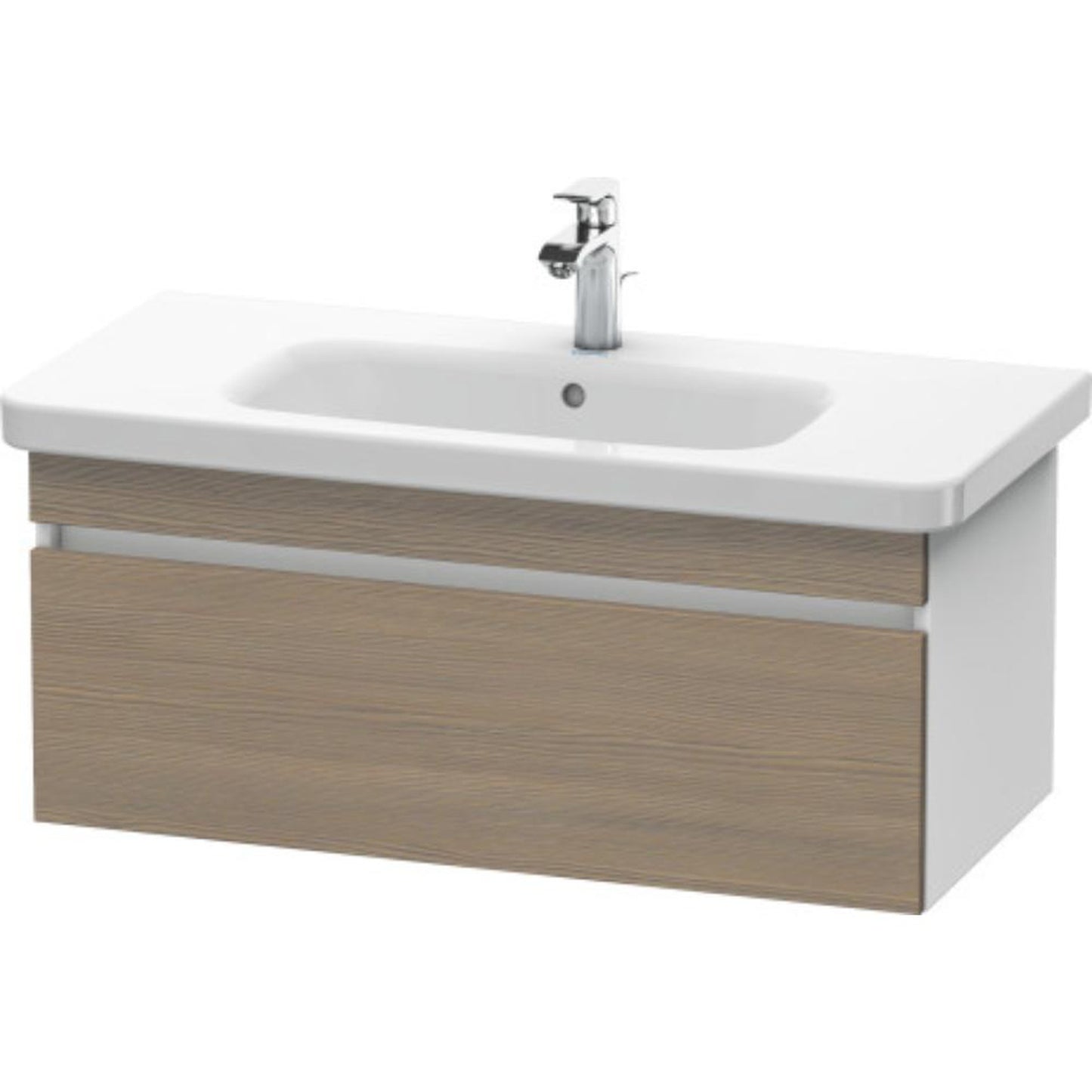 Duravit DuraStyle 37" x 16" x 18" One Drawer Wall-Mount Vanity Unit in Oak Terra and White (DS638203518)