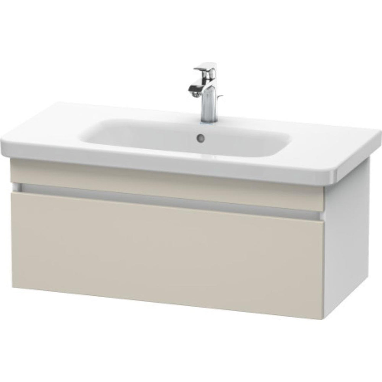 Duravit DuraStyle 37" x 16" x 18" One Drawer Wall-Mount Vanity Unit in Taupe and White (DS638209118)