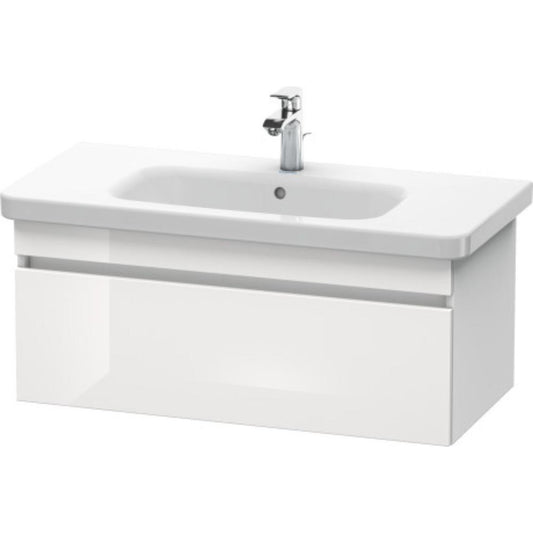 Duravit DuraStyle 37" x 16" x 18" One Drawer Wall-Mount Vanity Unit in White High Gloss and White Matt (DS638202218)