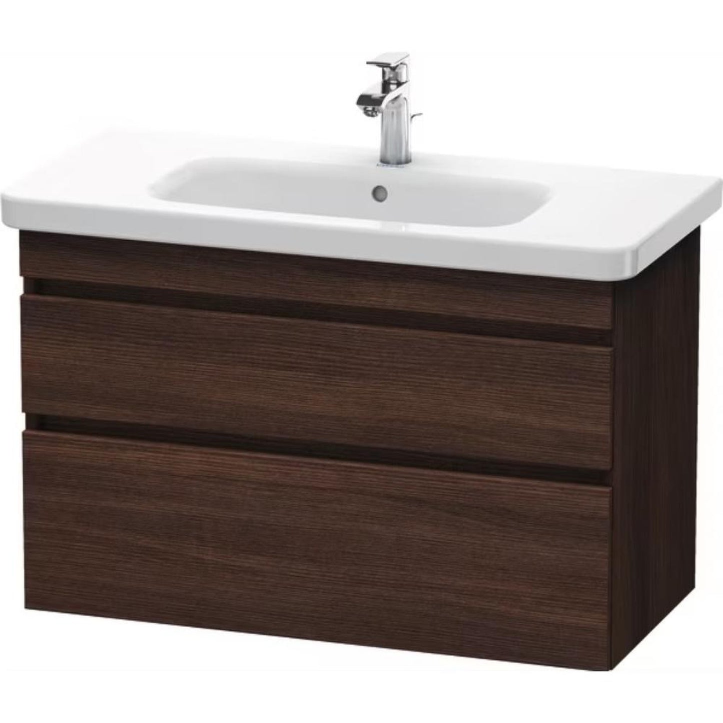 Duravit DuraStyle 37" x 24" x 18" Two Drawer Wall-Mount Vanity Unit in Chestnut Dark (DS648205353)