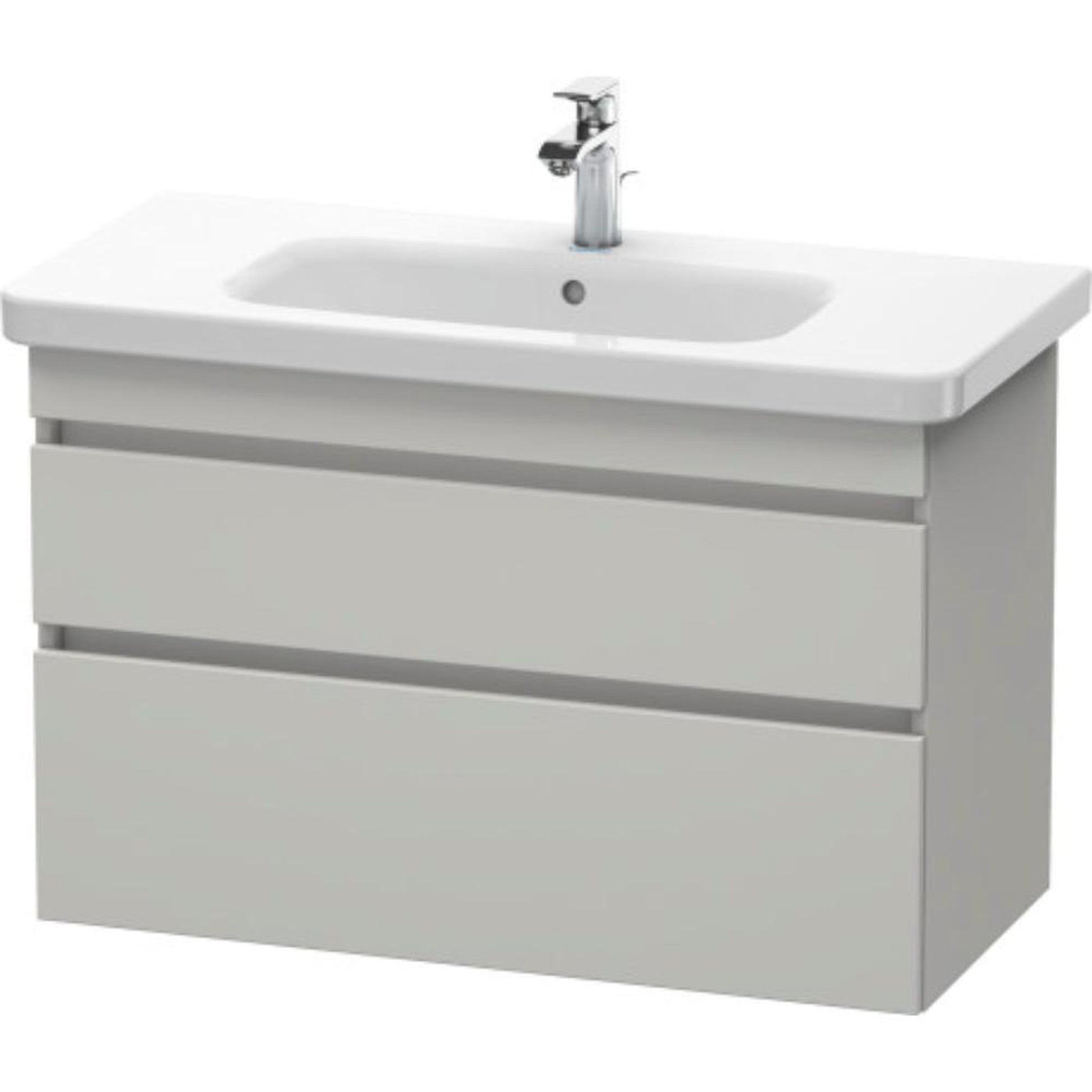 Duravit DuraStyle 37" x 24" x 18" Two Drawer Wall-Mount Vanity Unit in Concrete Grey Matt (DS648200707)