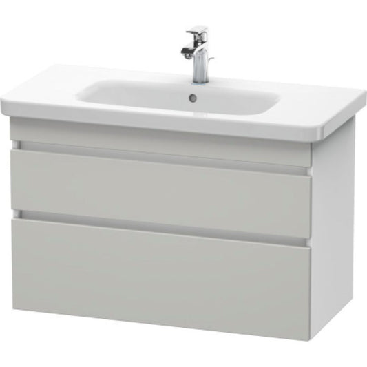 Duravit DuraStyle 37" x 24" x 18" Two Drawer Wall-Mount Vanity Unit in Concrete Grey Matt and White (DS648200718)