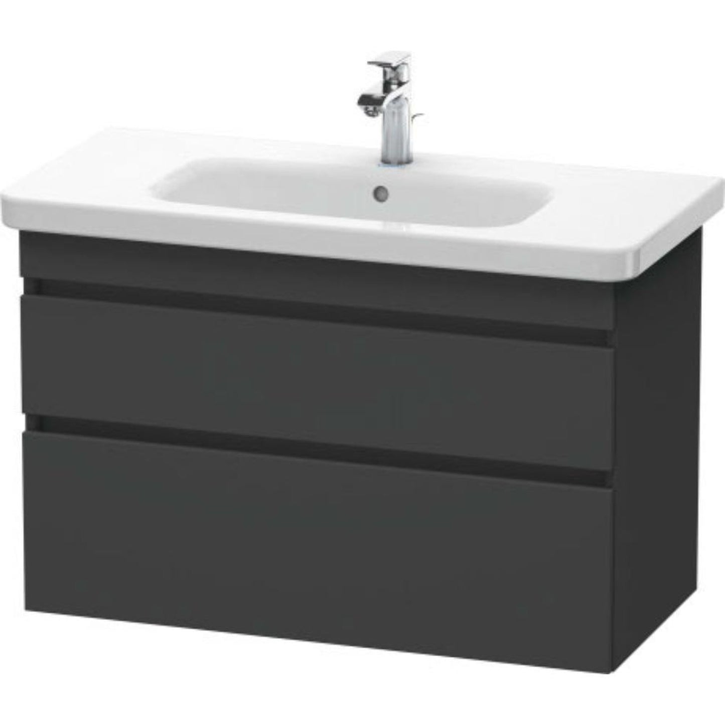 Duravit DuraStyle 37" x 24" x 18" Two Drawer Wall-Mount Vanity Unit in Graphite (DS648204949)