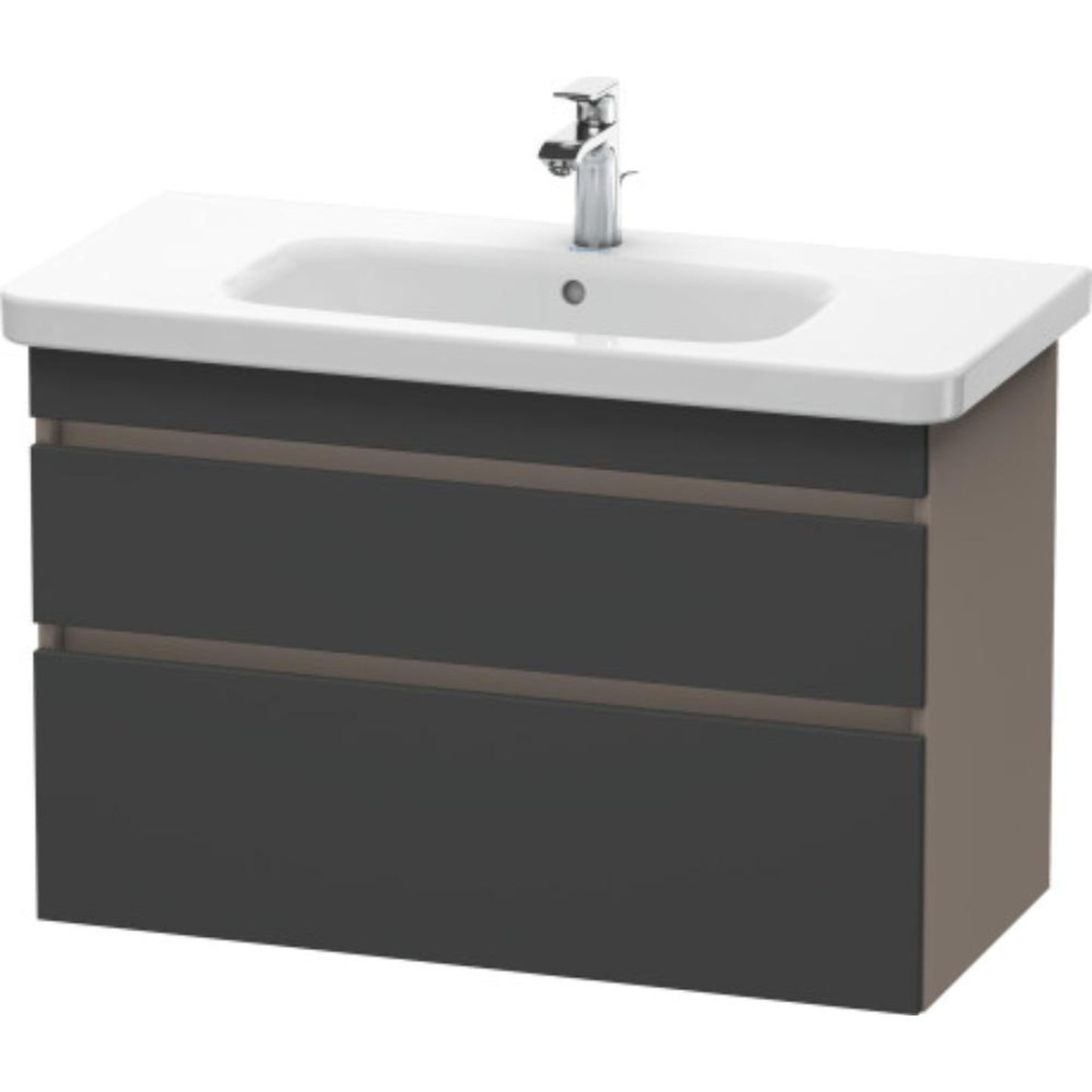 Duravit DuraStyle 37" x 24" x 18" Two Drawer Wall-Mount Vanity Unit in Graphite and Basalt (DS648204943)