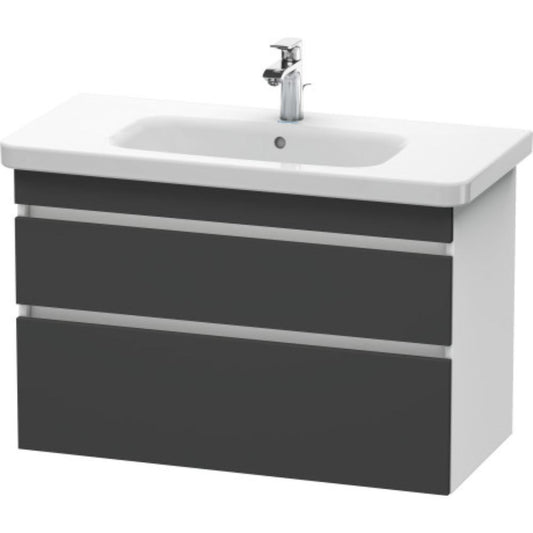 Duravit DuraStyle 37" x 24" x 18" Two Drawer Wall-Mount Vanity Unit in Graphite and White (DS648204918)
