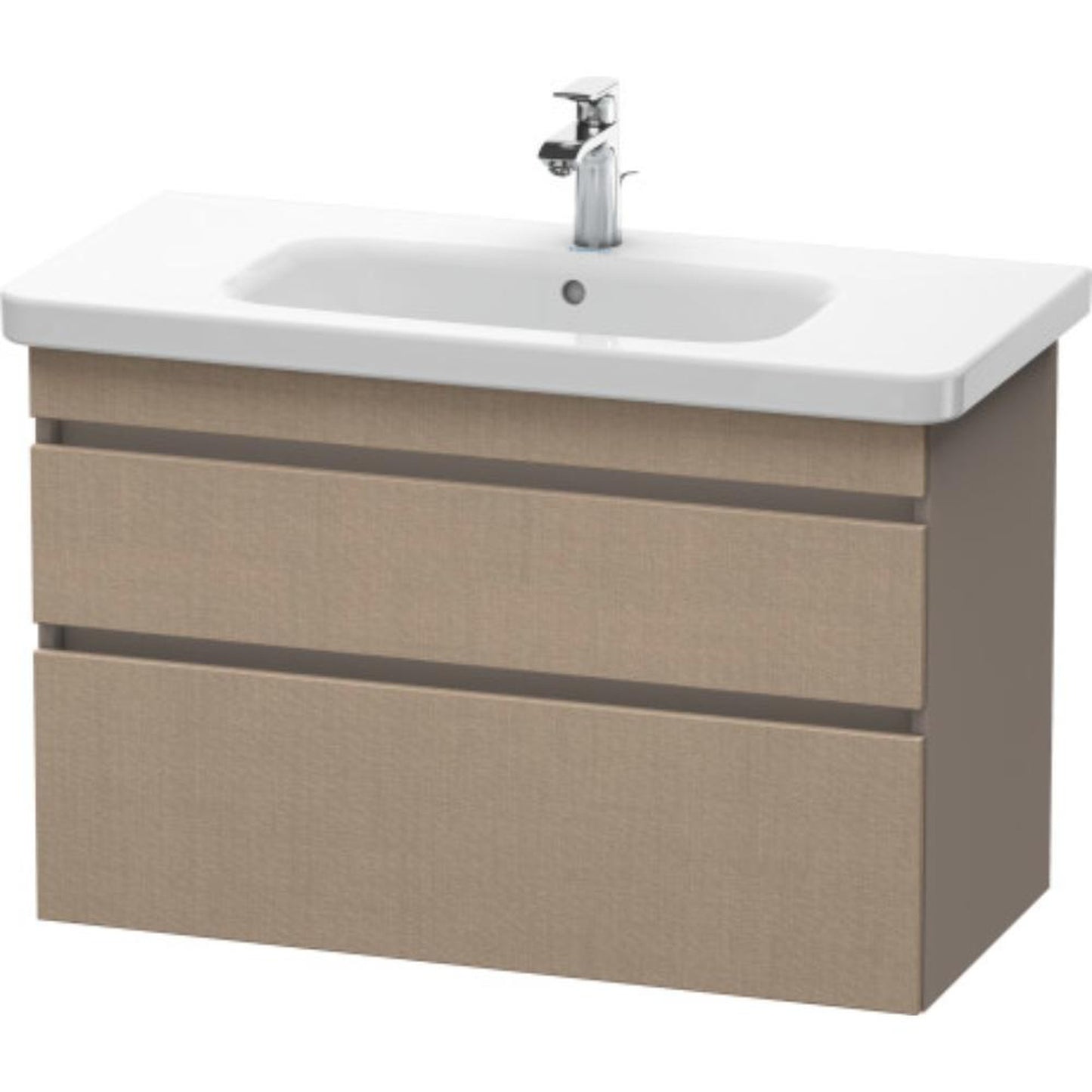 Duravit DuraStyle 37" x 24" x 18" Two Drawer Wall-Mount Vanity Unit in Linen and Basalt (DS648207543)