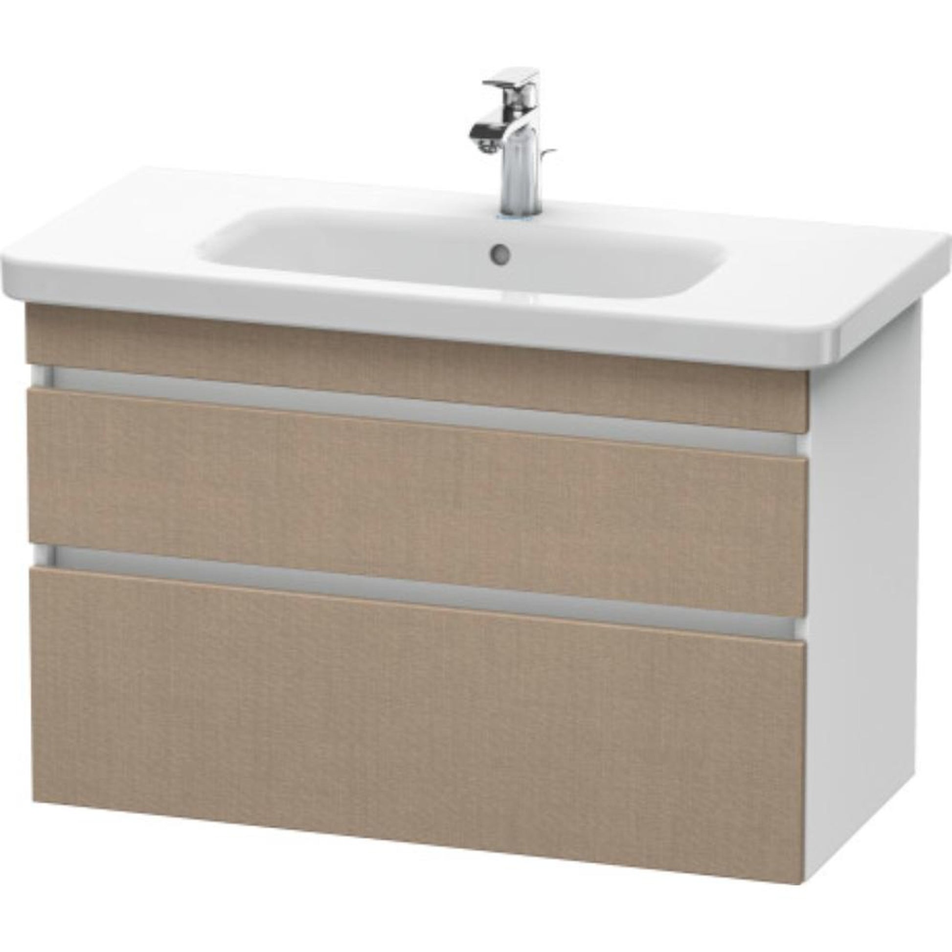 Duravit DuraStyle 37" x 24" x 18" Two Drawer Wall-Mount Vanity Unit in Linen and White (DS648207518)