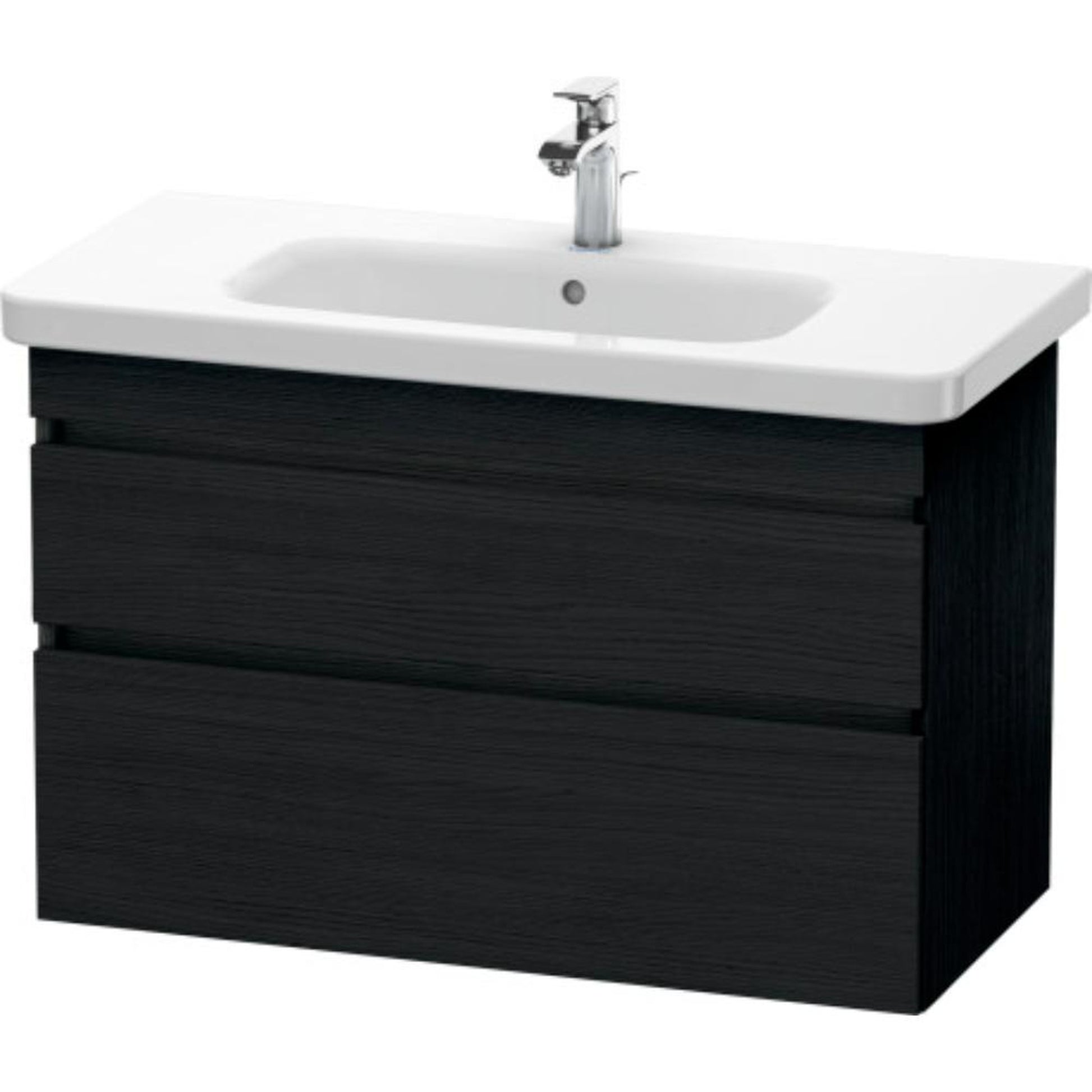Duravit DuraStyle 37" x 24" x 18" Two Drawer Wall-Mount Vanity Unit in Oak Black (DS648201616)