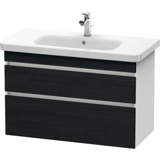 Duravit DuraStyle 37" x 24" x 18" Two Drawer Wall-Mount Vanity Unit in Oak Black and White (DS648201618)