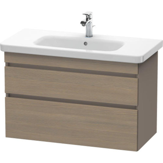 Duravit DuraStyle 37" x 24" x 18" Two Drawer Wall-Mount Vanity Unit in Oak Terra and Basalt (DS648203543)