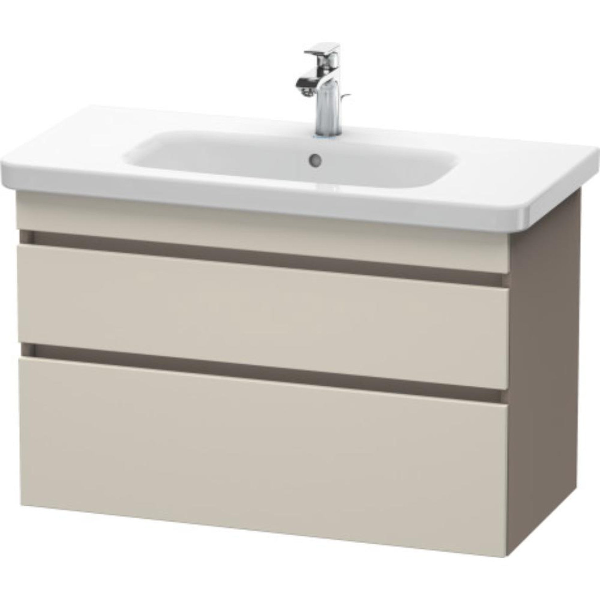 Duravit DuraStyle 37" x 24" x 18" Two Drawer Wall-Mount Vanity Unit in Taupe and Basalt (DS648209143)