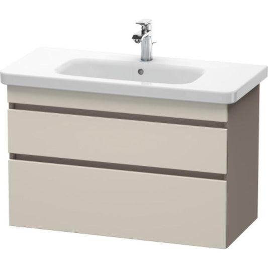 Duravit DuraStyle 37" x 24" x 18" Two Drawer Wall-Mount Vanity Unit in Taupe and Basalt (DS648209143)