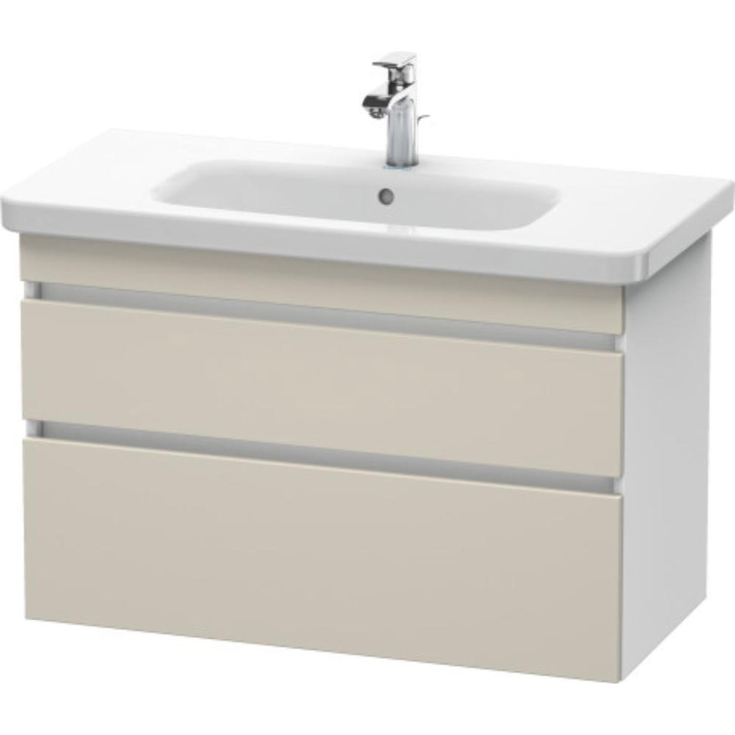 Duravit DuraStyle 37" x 24" x 18" Two Drawer Wall-Mount Vanity Unit in Taupe and White (DS648209118)
